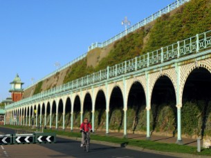 Madeira terraces, Kemp town with cyclist