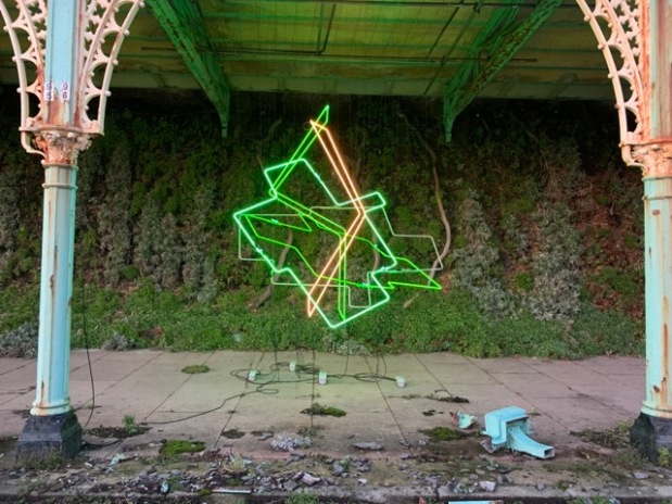 Is this the first public art ever inspired by a green wall?! New neon installation in Brighton